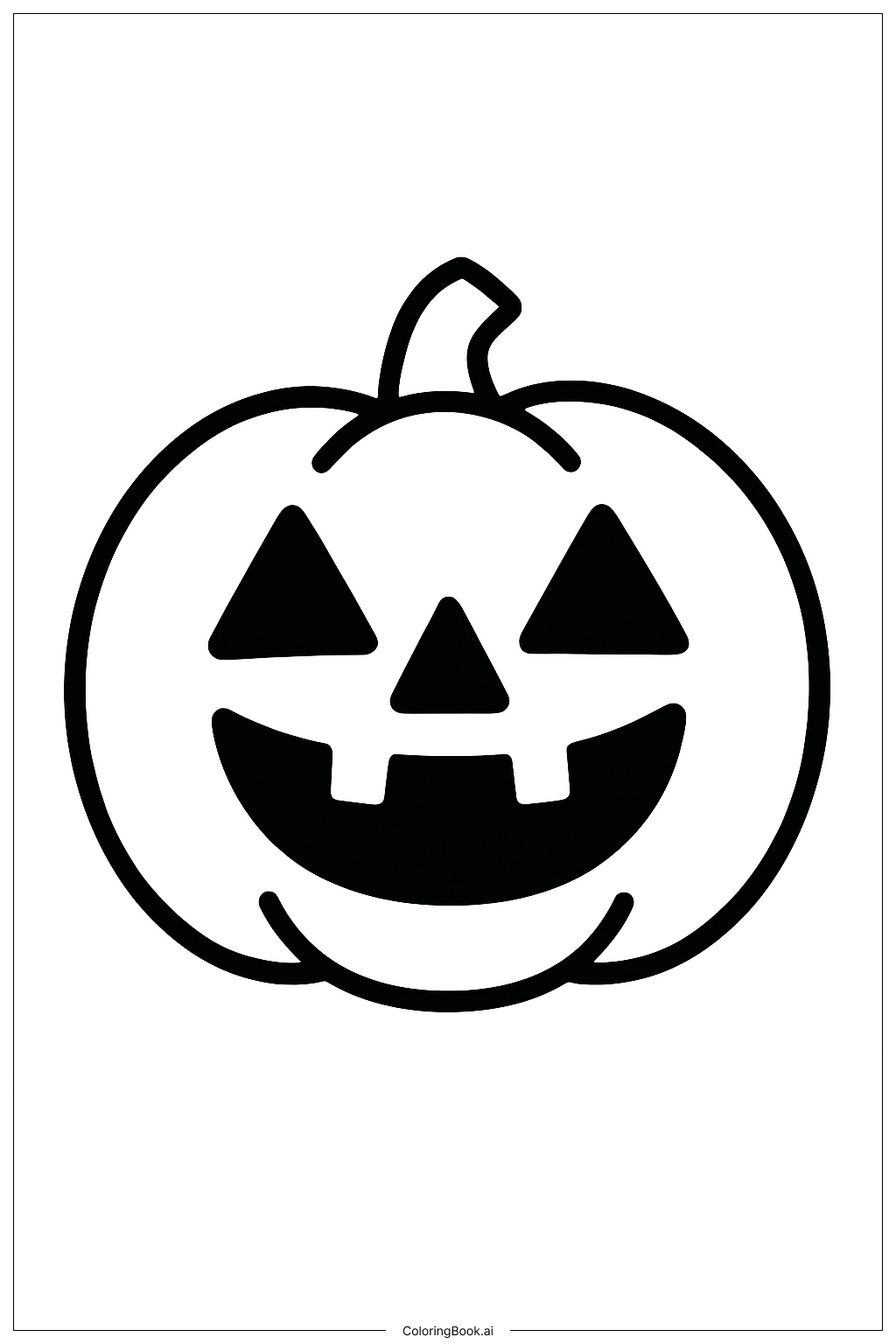  Página para colorir de Rosto de Abóbora de Halloween 