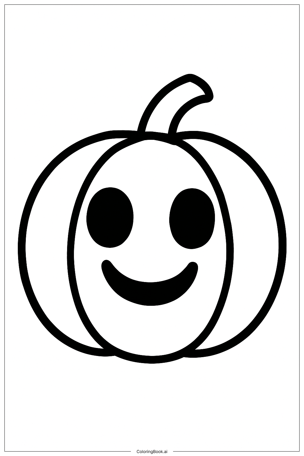  Página para colorir de Abóbora de Halloween com Olhos Felizes 