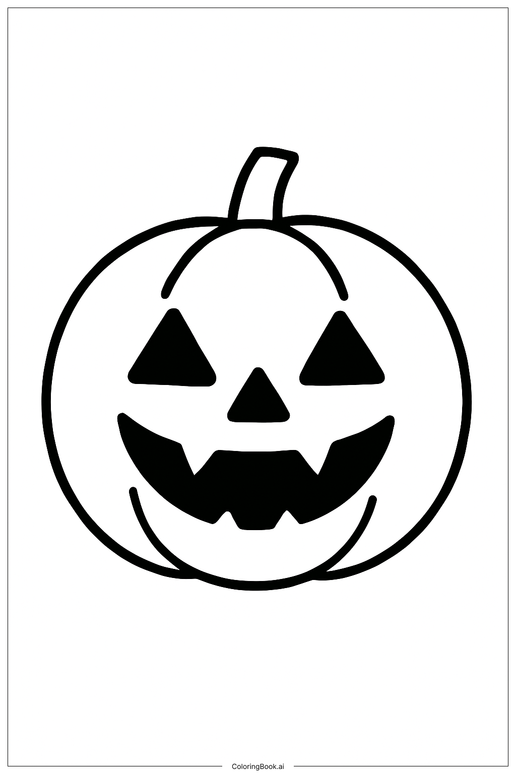  Página para colorir de Abóbora Redonda de Halloween 