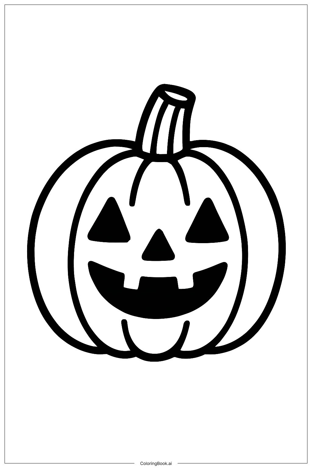  Página para colorir de Caule Listrado de Abóbora de Halloween 