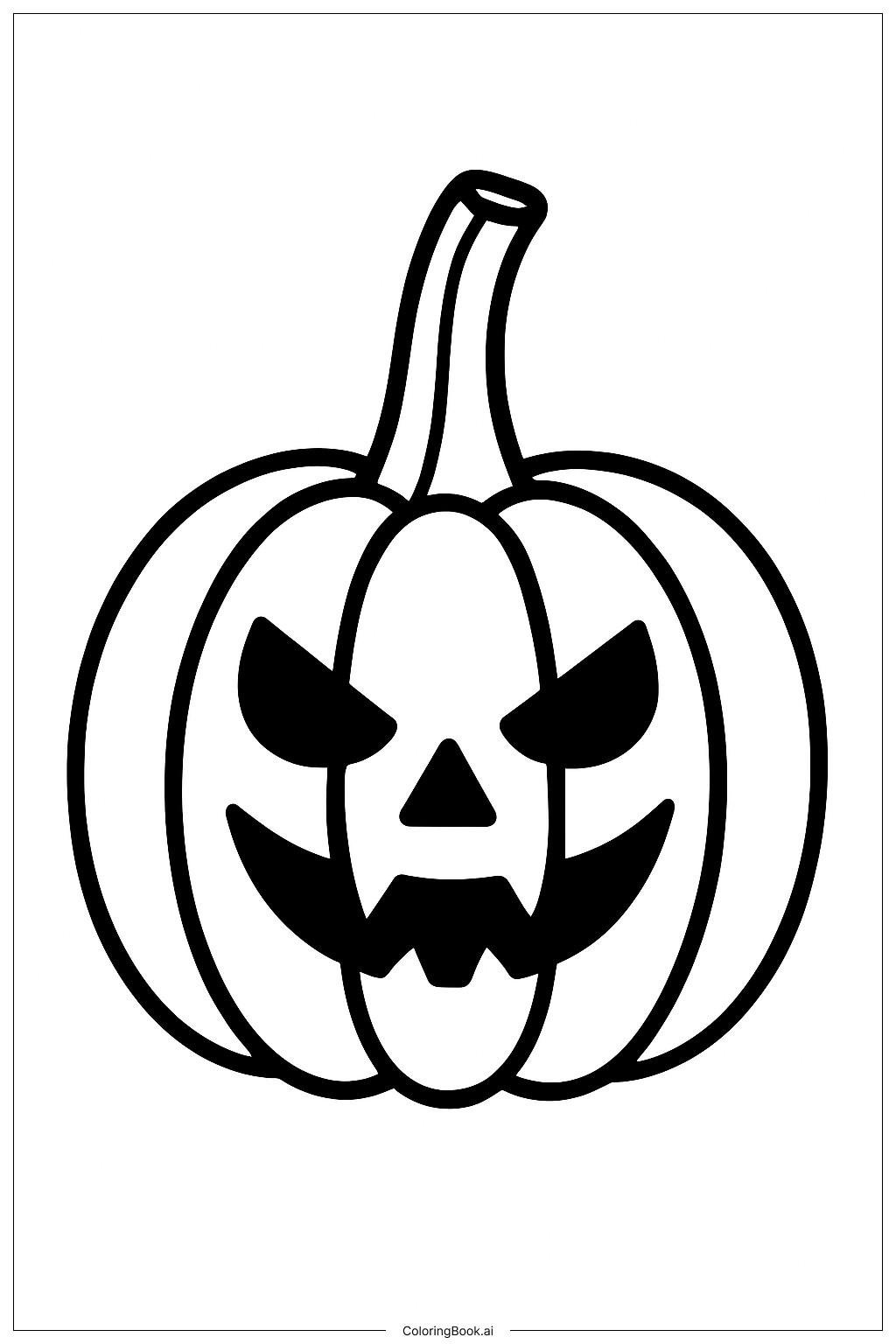  Página para colorir de Abóbora de Halloween com Caule Alto 
