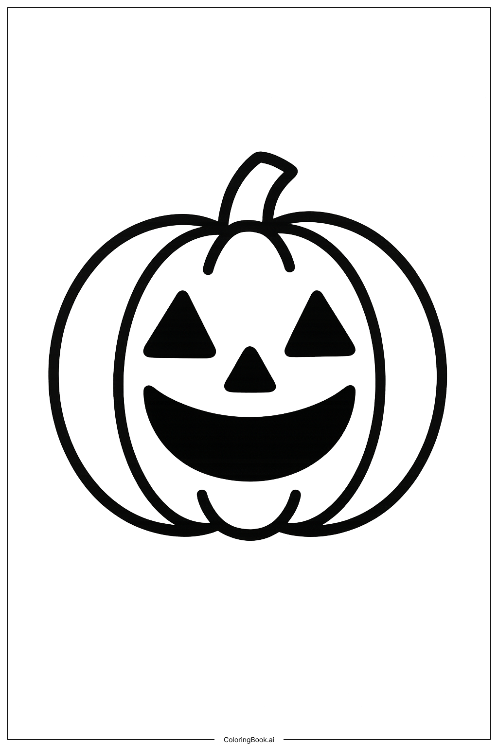  Página para colorir de Abóbora de Halloween Sorriso Largo 