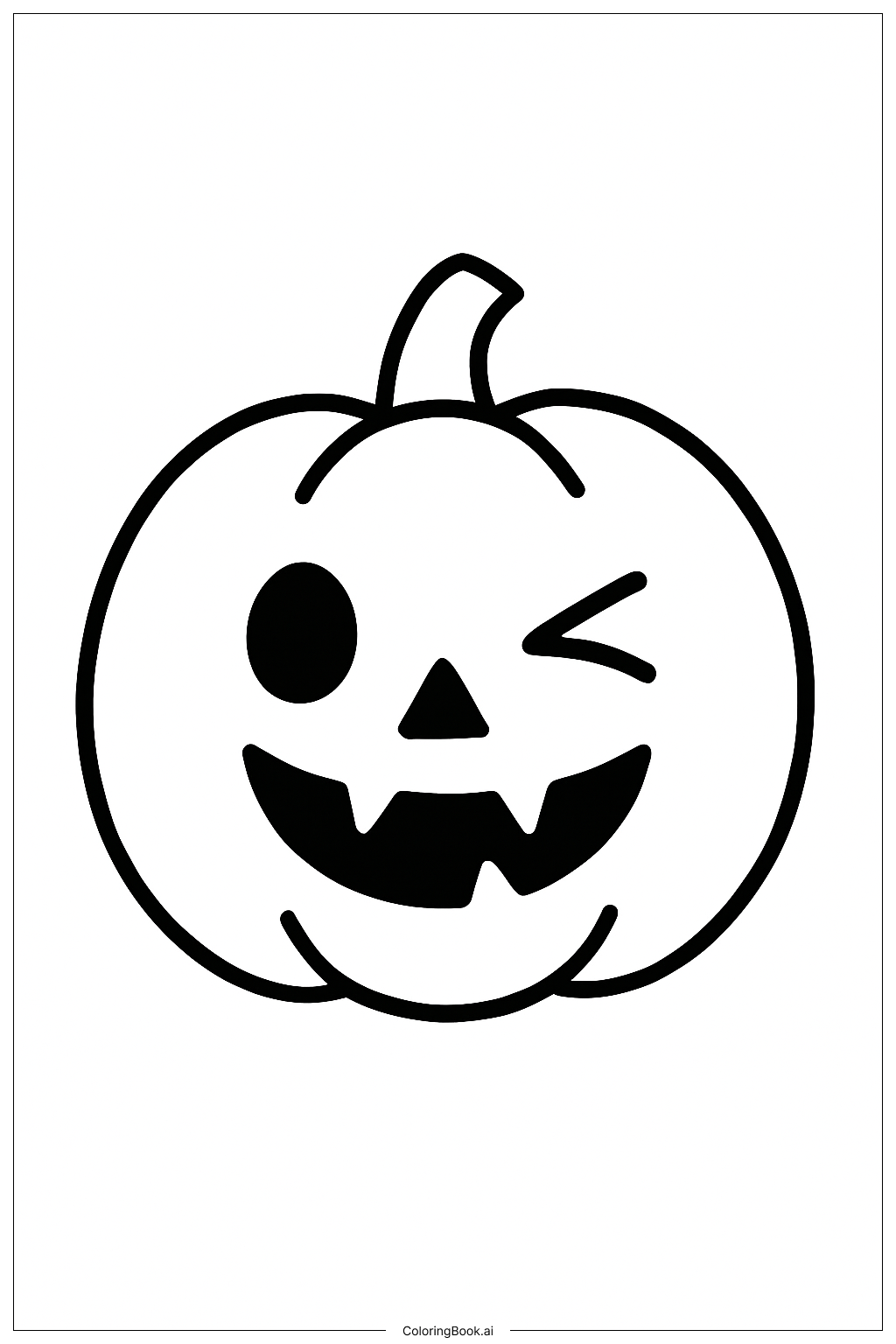  Página para colorir de Abóbora de Halloween Piscando 