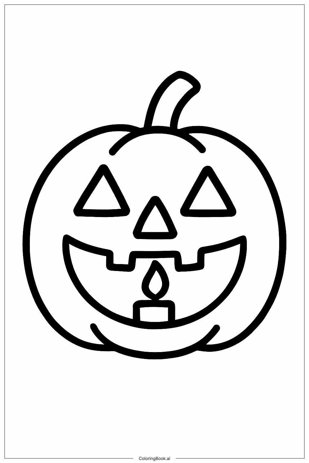  万圣节带蜡烛的南瓜填色页 