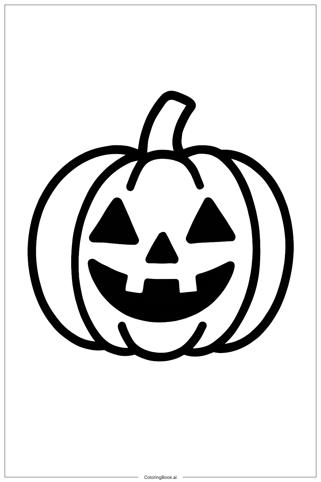  Página para colorir de Abóbora de Halloween com Caule 