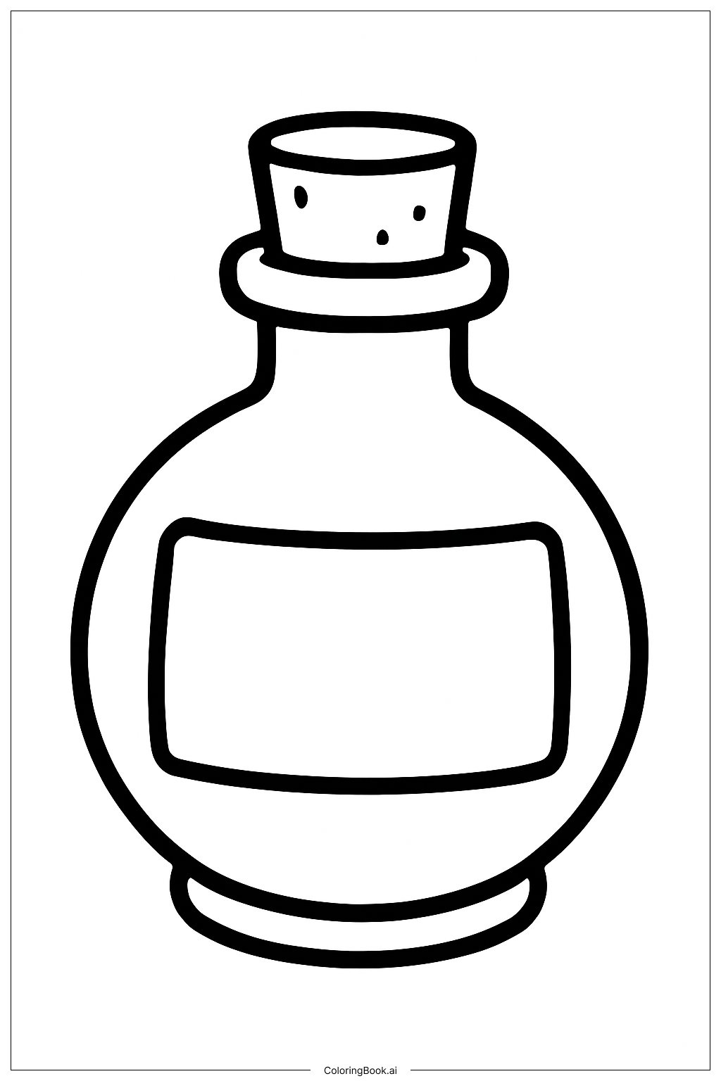  Halloween Simple Potion Bottle Coloring Page 