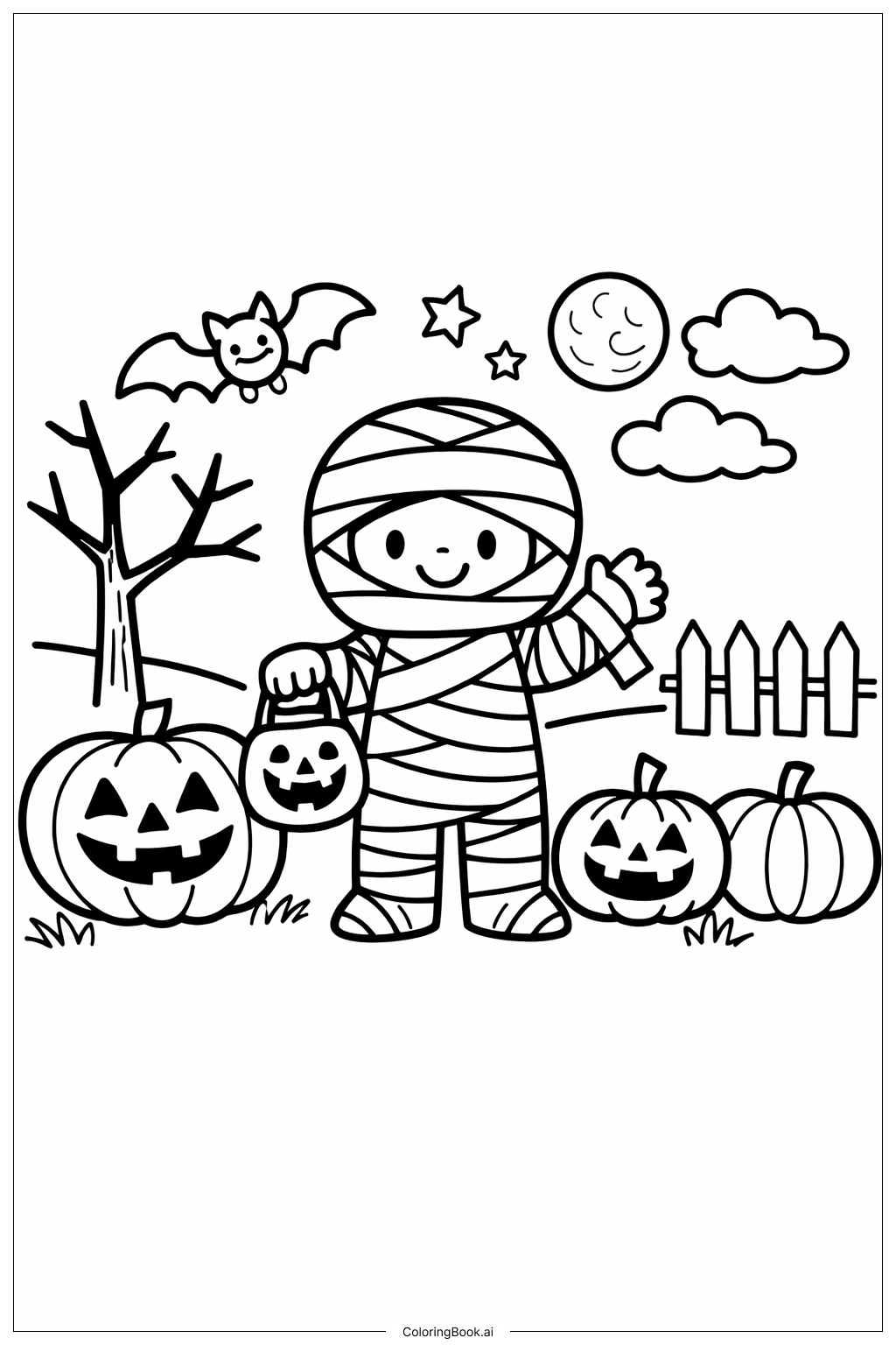  Halloween Trick Doodle Coloring Page 
