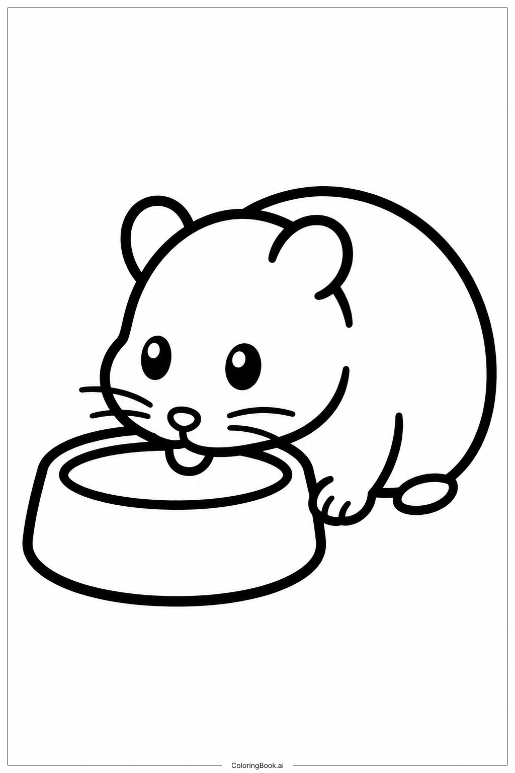 햄스터가 물을 마시고 있어요 색칠공부 페이지