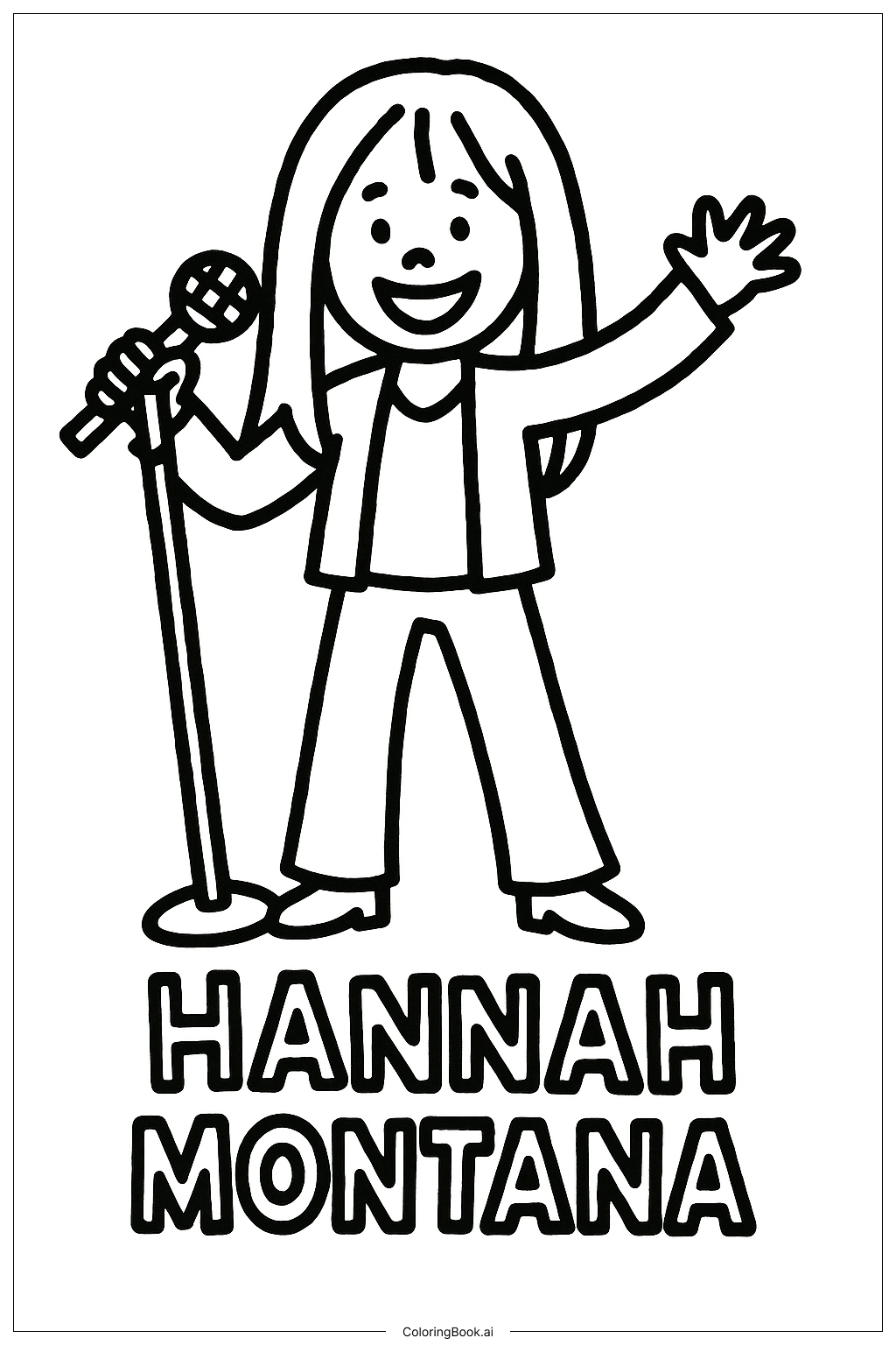  Trang tô màu Hannah Montana Cầm Cây Micro 