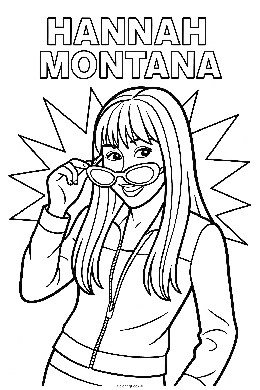  Trang tô màu Hannah Montana Cầm Kính Mát 