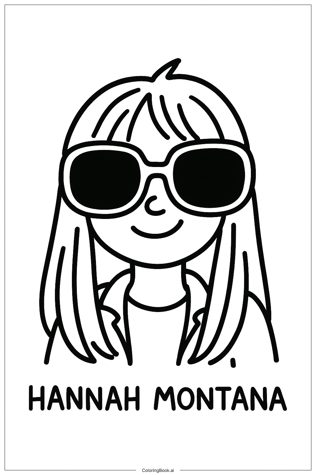  Trang tô màu Hannah Montana Đeo Kính Mát 