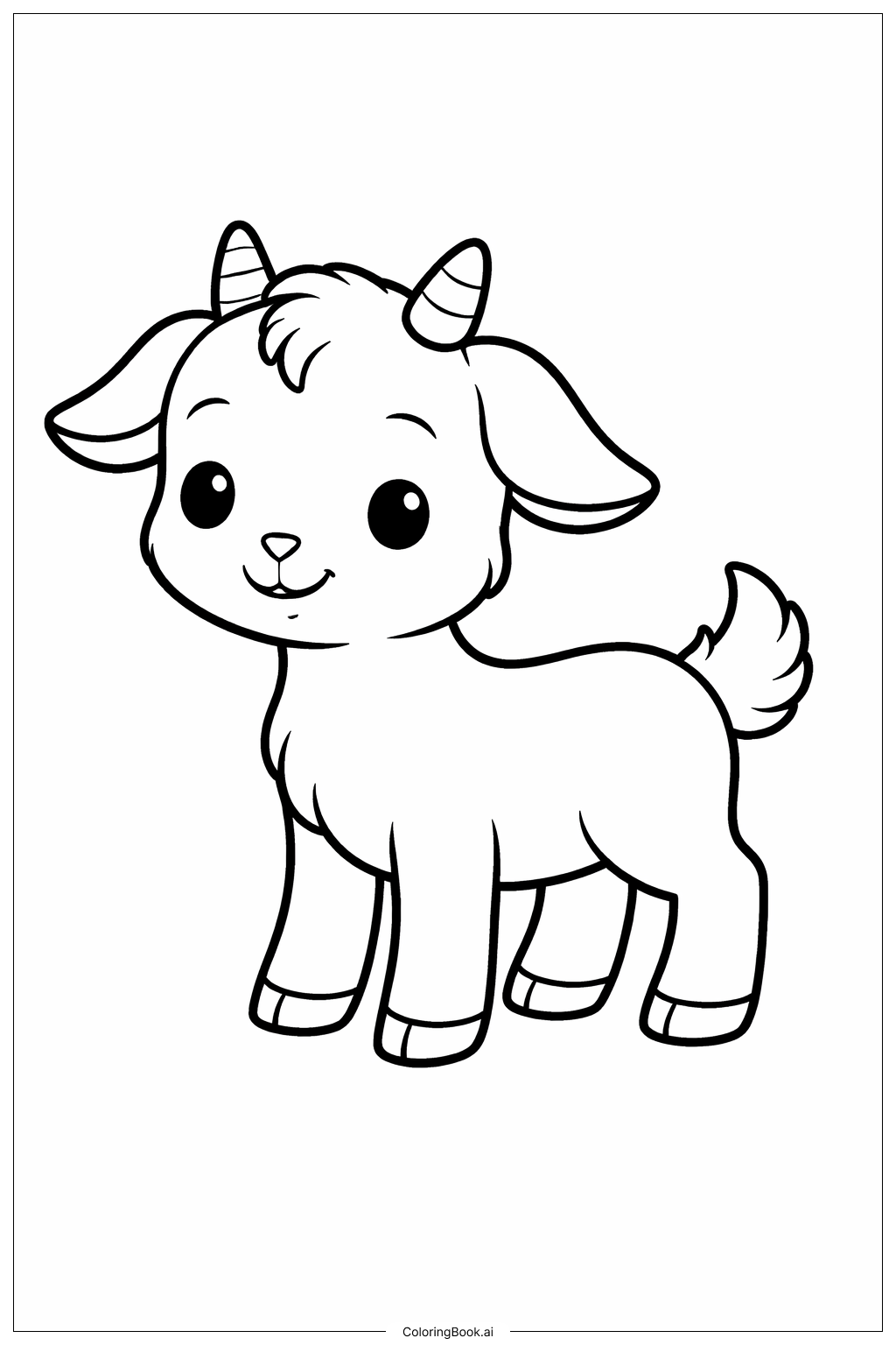  Página para colorear de Cabrito Feliz 