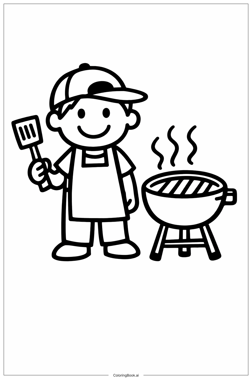 Happy Birthday Dad Backyard Grill Coloring Page
