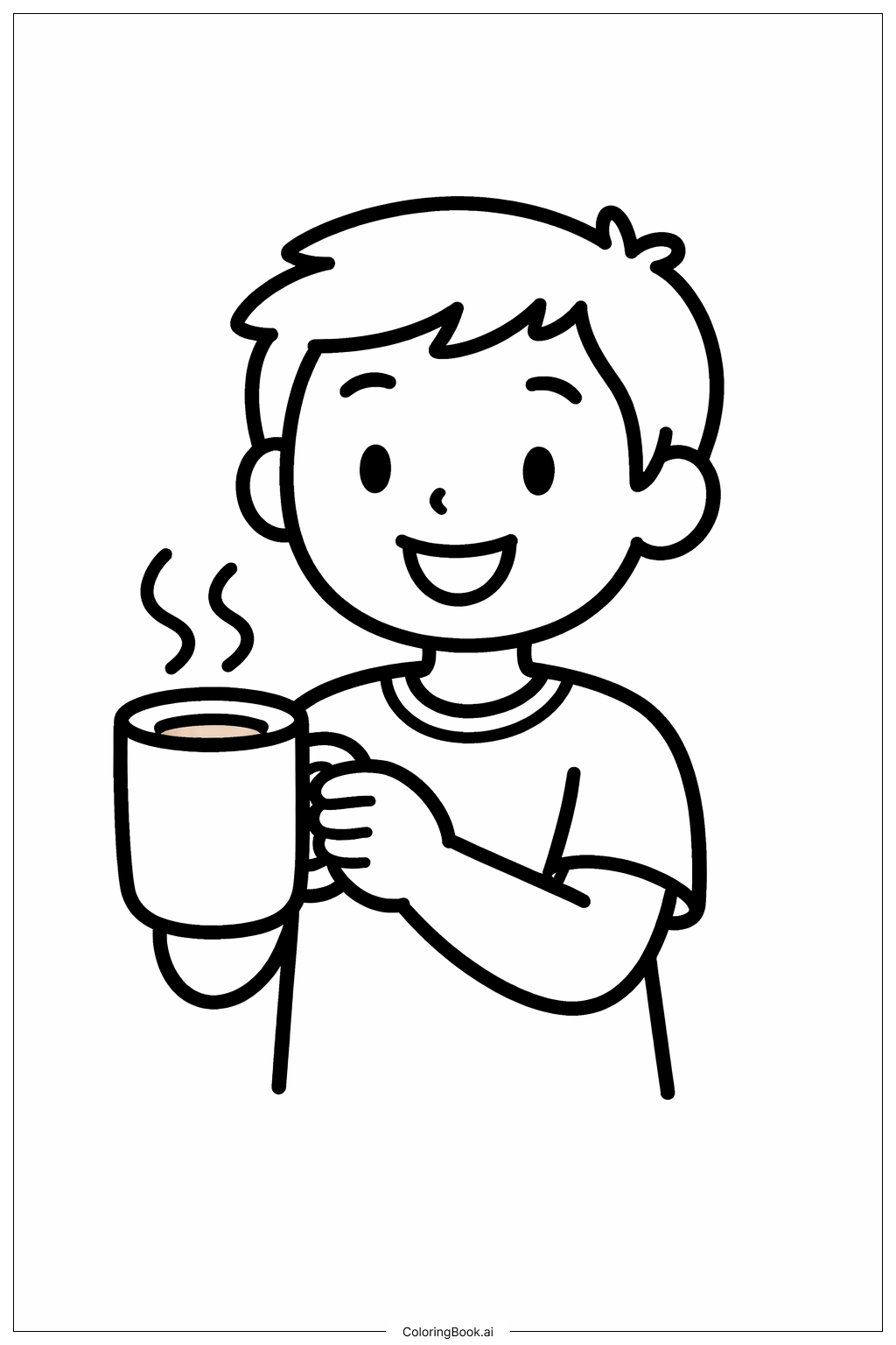 Happy Birthday Dad Cozy Mug Coloring Page