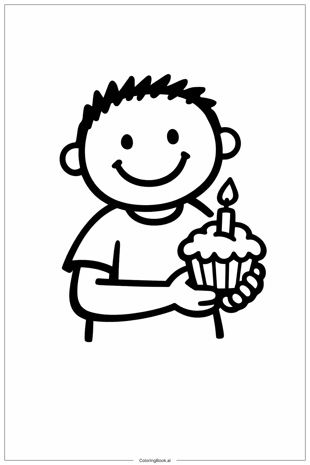 爸爸生日快樂杯子蛋糕點心著色頁