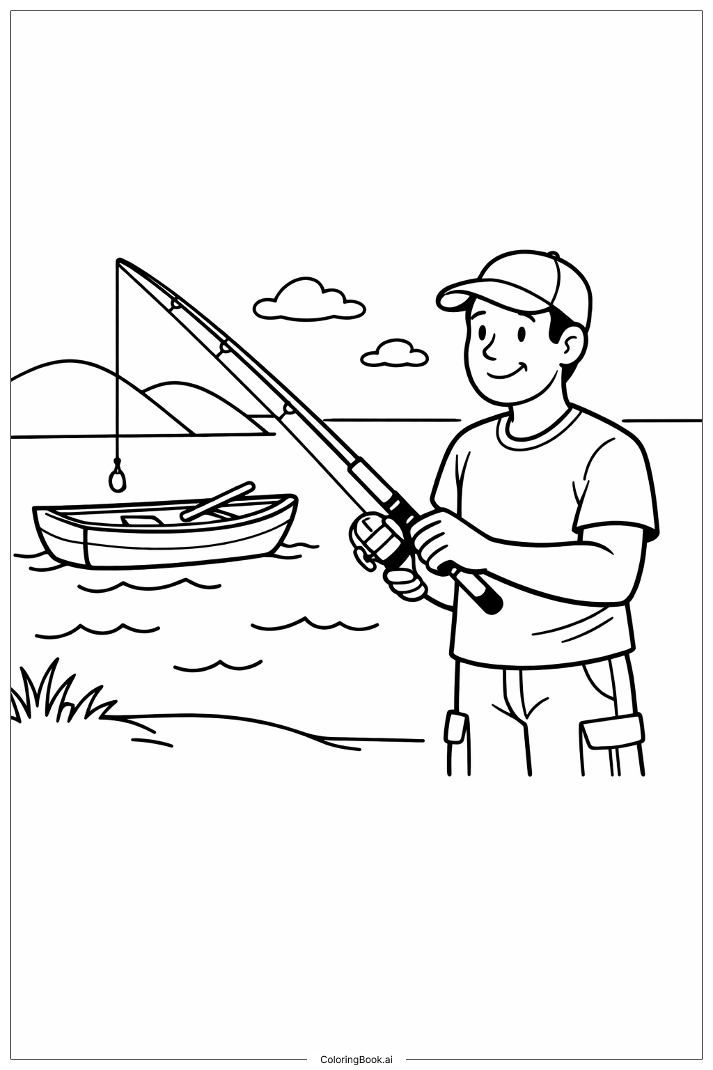 생일 축하해요 아빠 낚시 여행 색칠공부 페이지