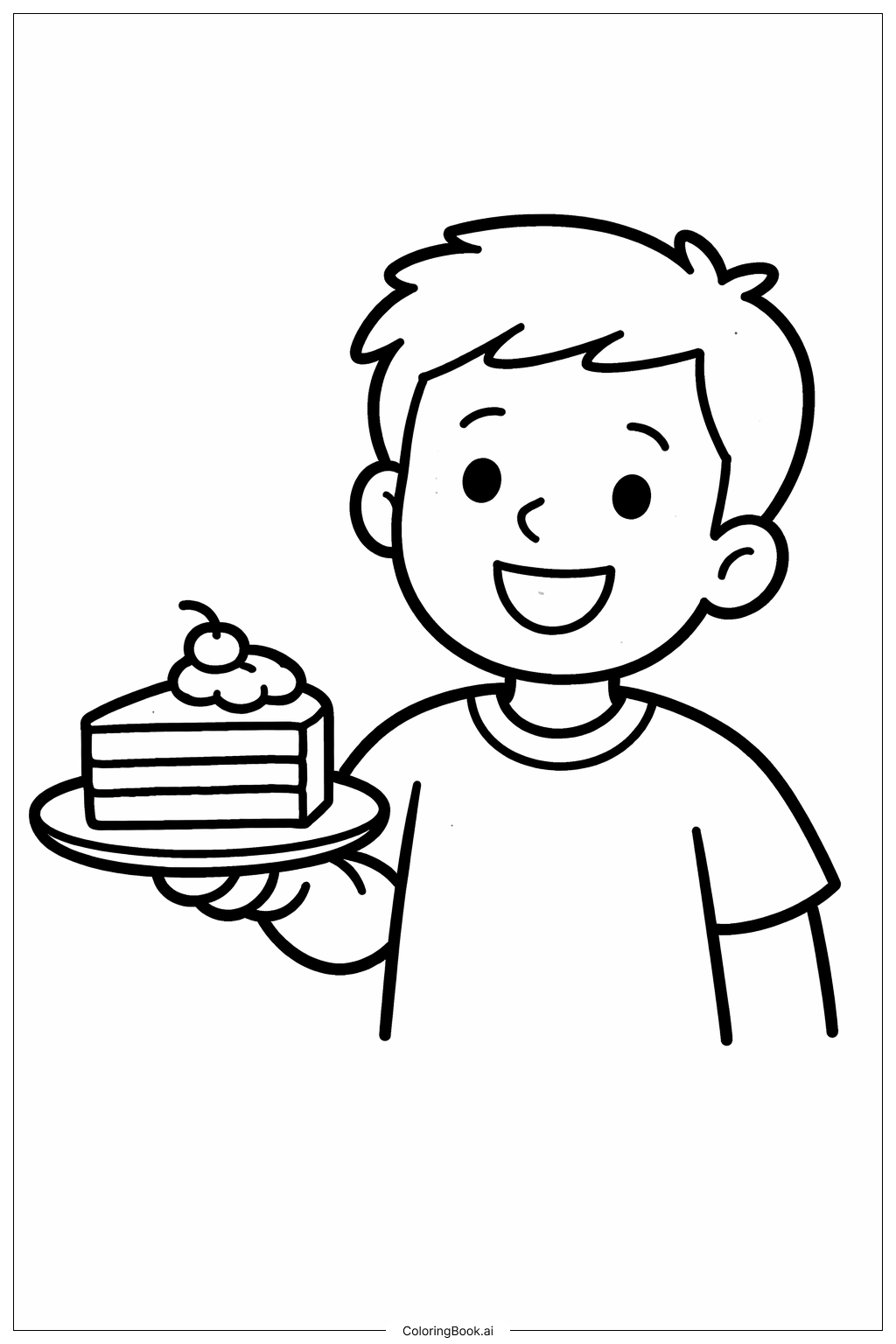 Happy Birthday Dad Simple Cake Slice