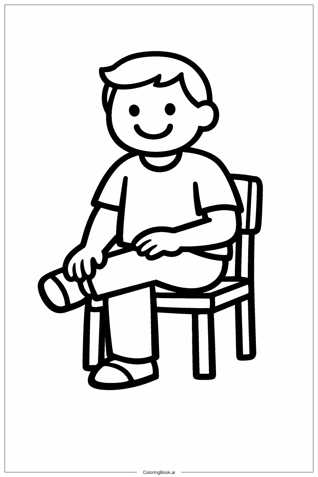 生日快樂爸爸坐椅子著色頁