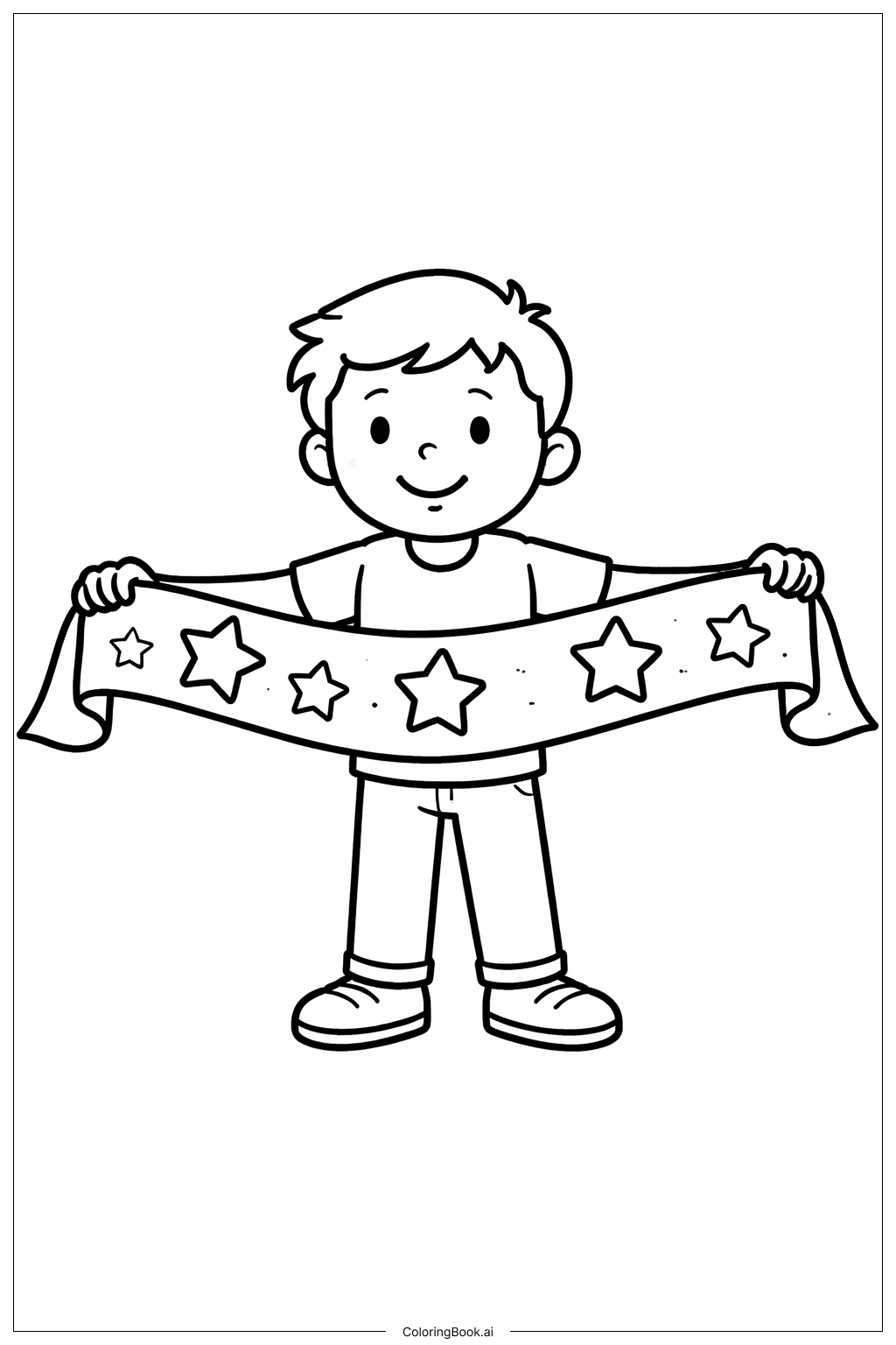 Happy Birthday Dad Star Banner Coloring Page