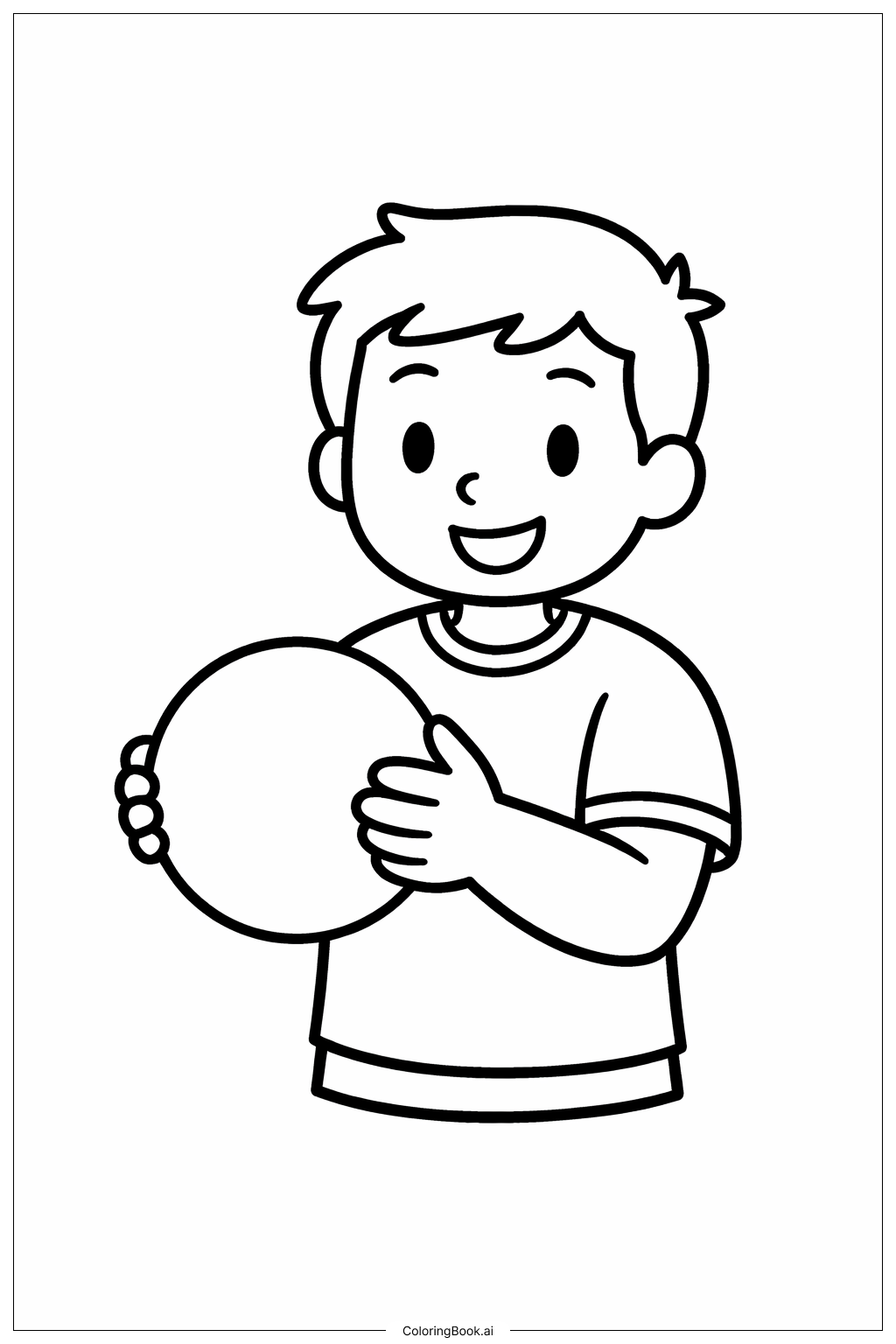 帶著球的生日快樂爸爸著色頁