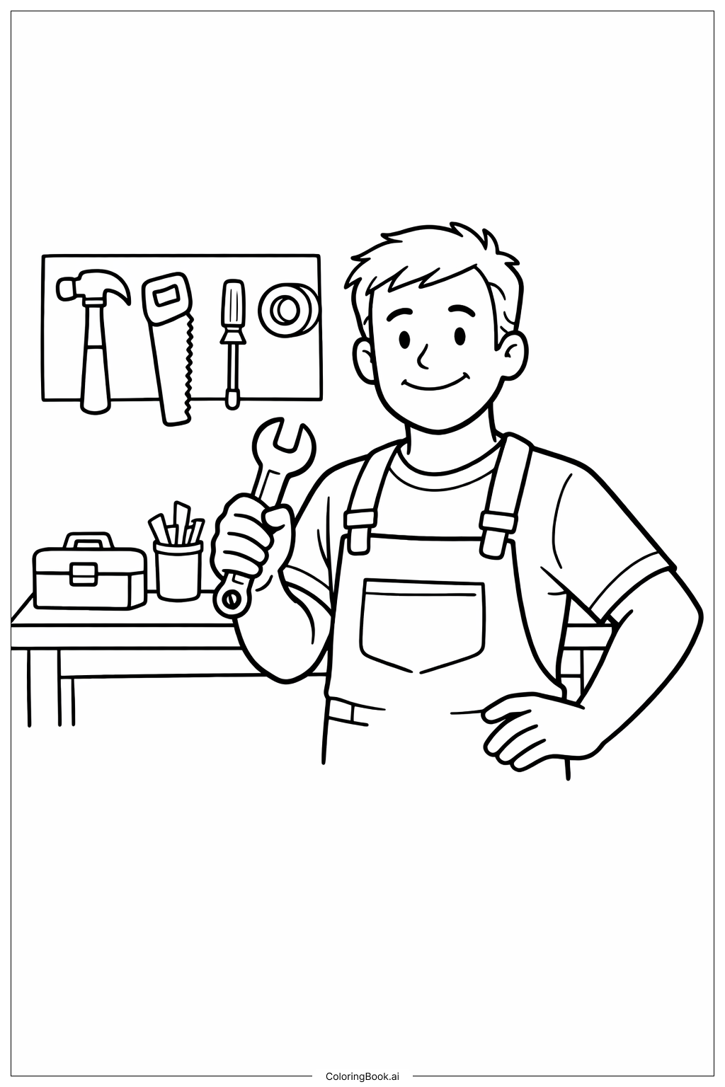 생일 축하해요 아빠 작업장 도구 색칠공부 페이지