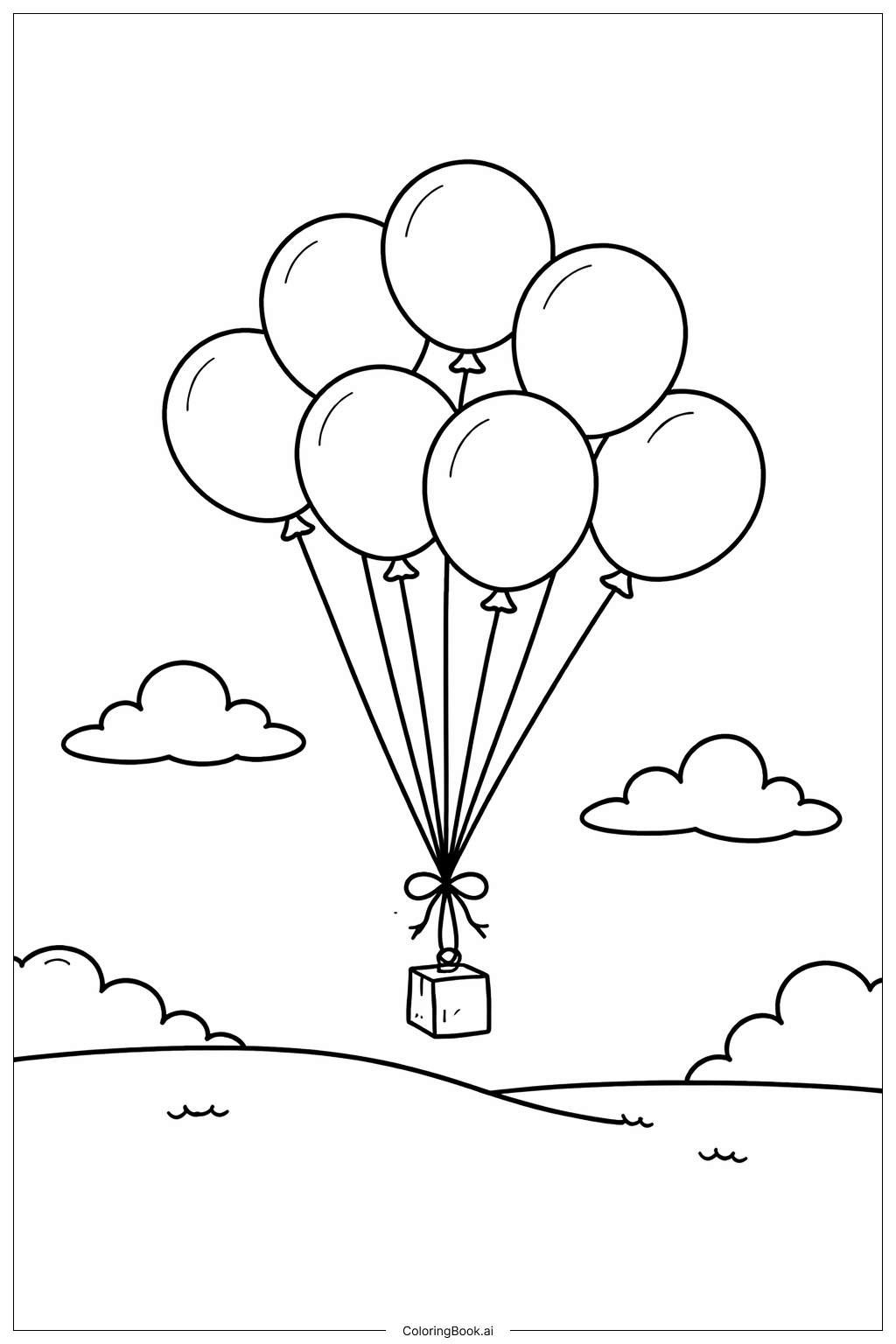  ハッピーバースデー ドクター・スース バルーンフェスティバルの塗り絵ページ 