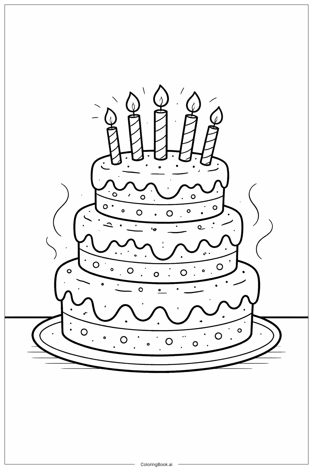  Trang tô màu Bánh Sinh Nhật Dr Seuss Vớí Nến 