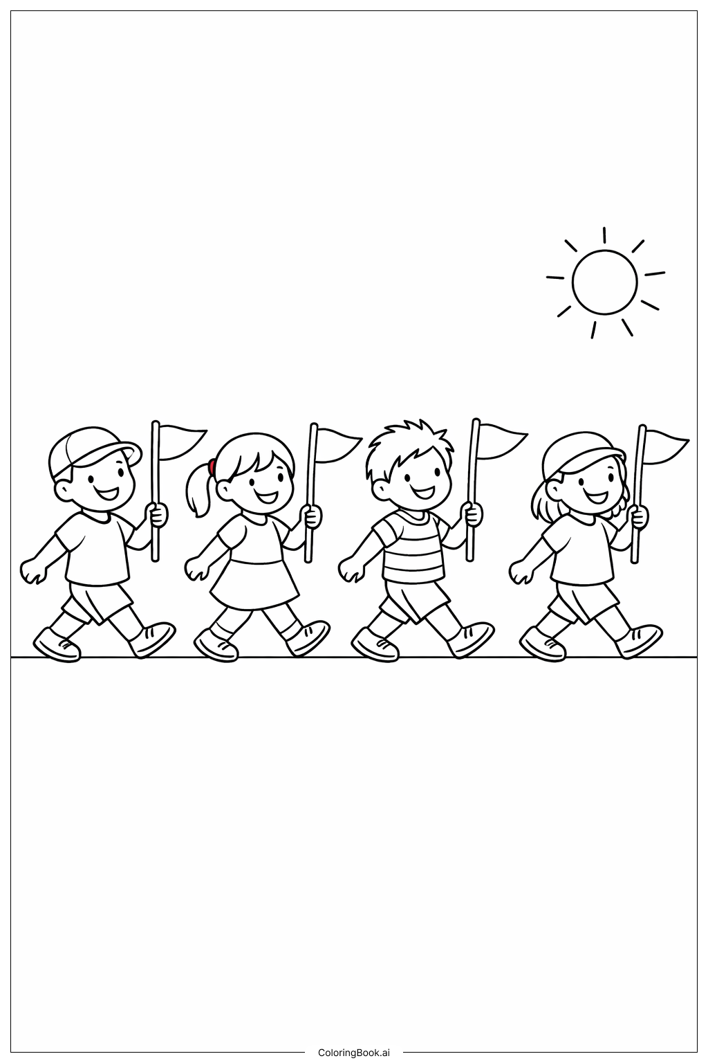  ハッピーバースデー ドクター・スースのマーチングフレンズの塗り絵ページ 