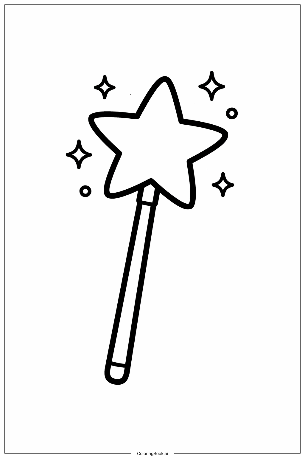  ハッピーバースデー ドクター・スースの星の杖の塗り絵ページ 