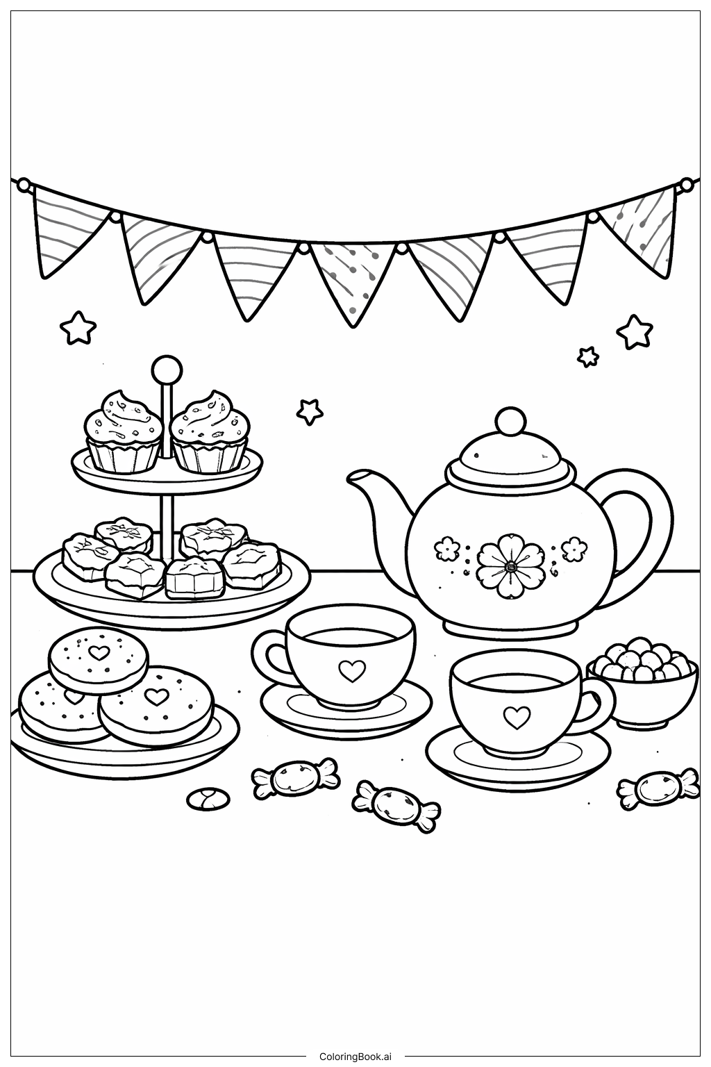  Alles Gute zum Geburtstag Dr. Seuss Tee und Leckereien Ausmalseite 