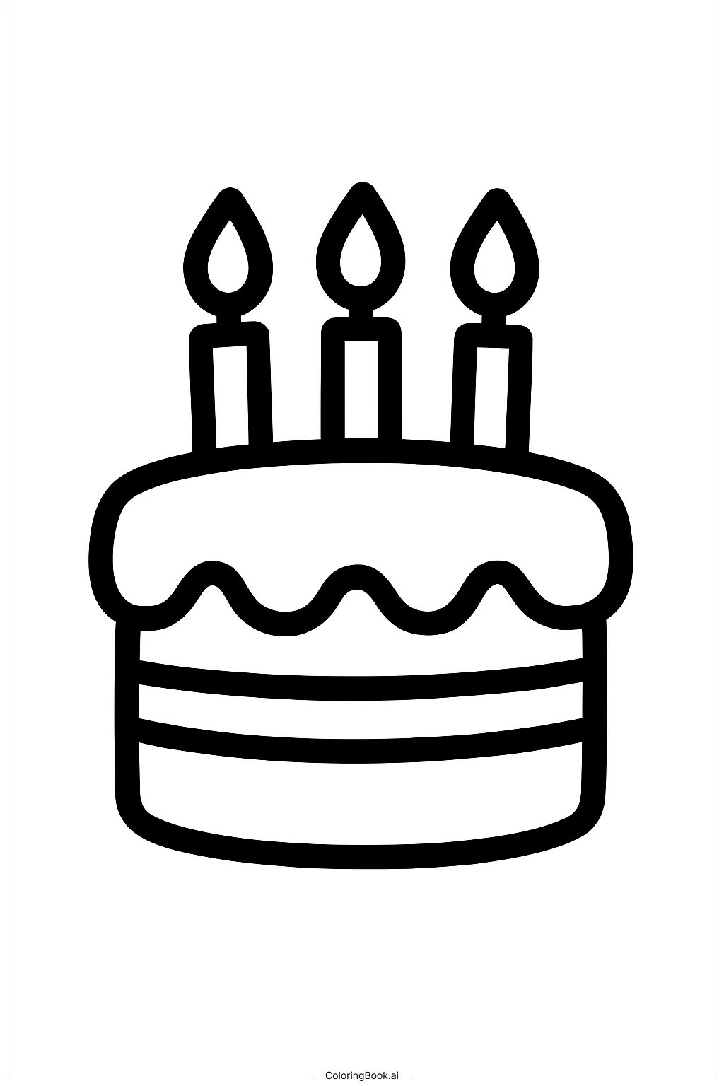  Página para colorir de Feliz Aniversário Jesus Bolo de Aniversário 