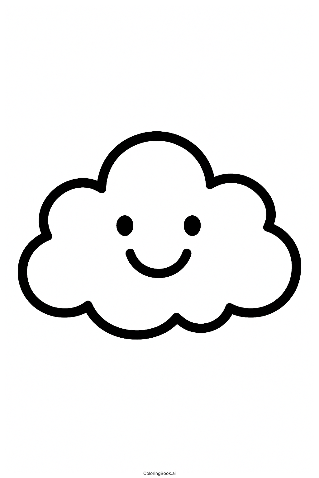 Happy Cloud Tattoo Coloring Page