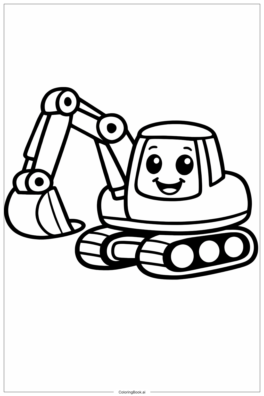 快乐挖掘机填色页