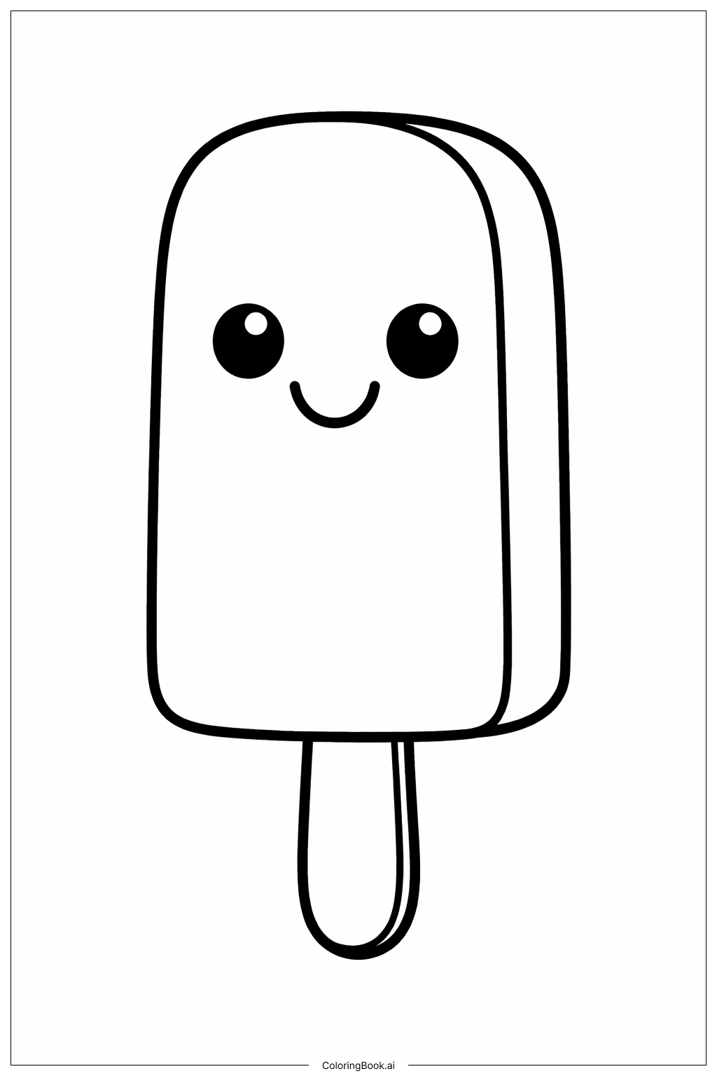  행복한 얼굴 아이스바 색칠공부 페이지 