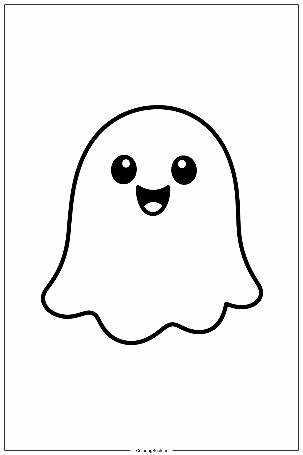  ハッピーホラーモンスターの塗り絵ページ 