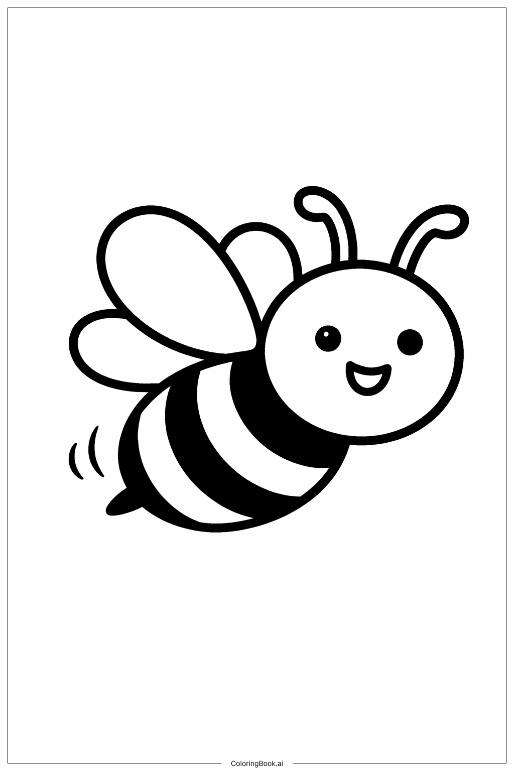  Page de coloriage Insecte Heureux en Vol 