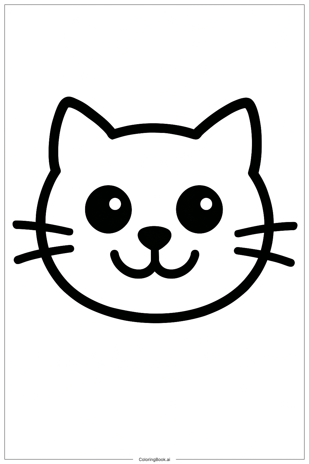  Happy Kitty Face Coloring Page 