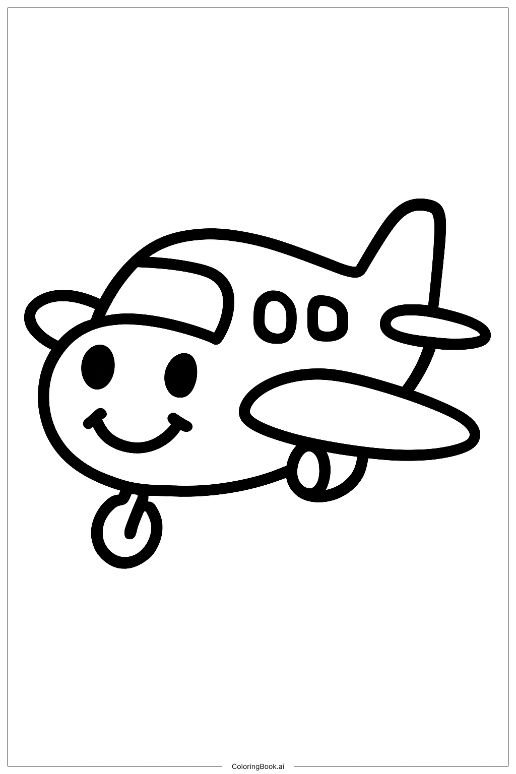 Trang tô màu Chiếc Máy Bay Vui Vẻ Nhỏ 