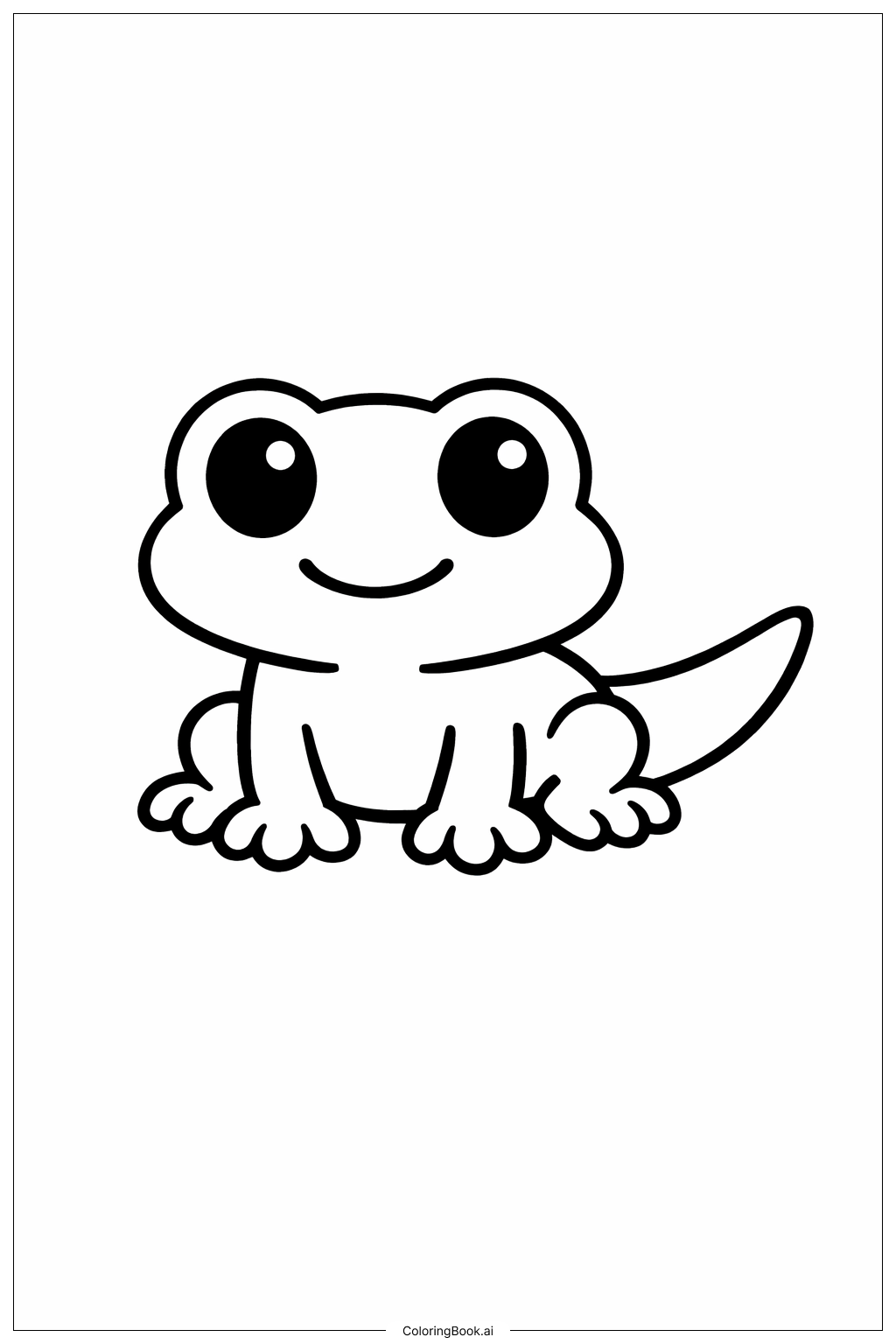  Happy Lizard Coloring Page 