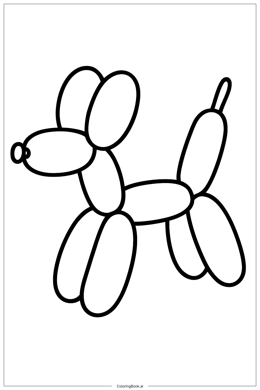 ハッピーニューイヤー2026 バルーンドッグ 塗り絵ページ（無料の