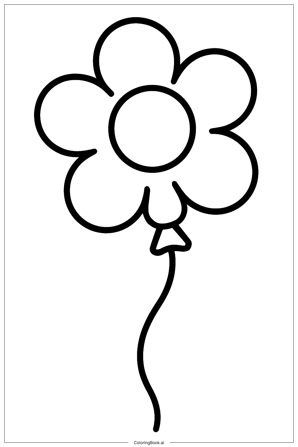 Happy New Year 2026 Balloon Flower Coloring Page