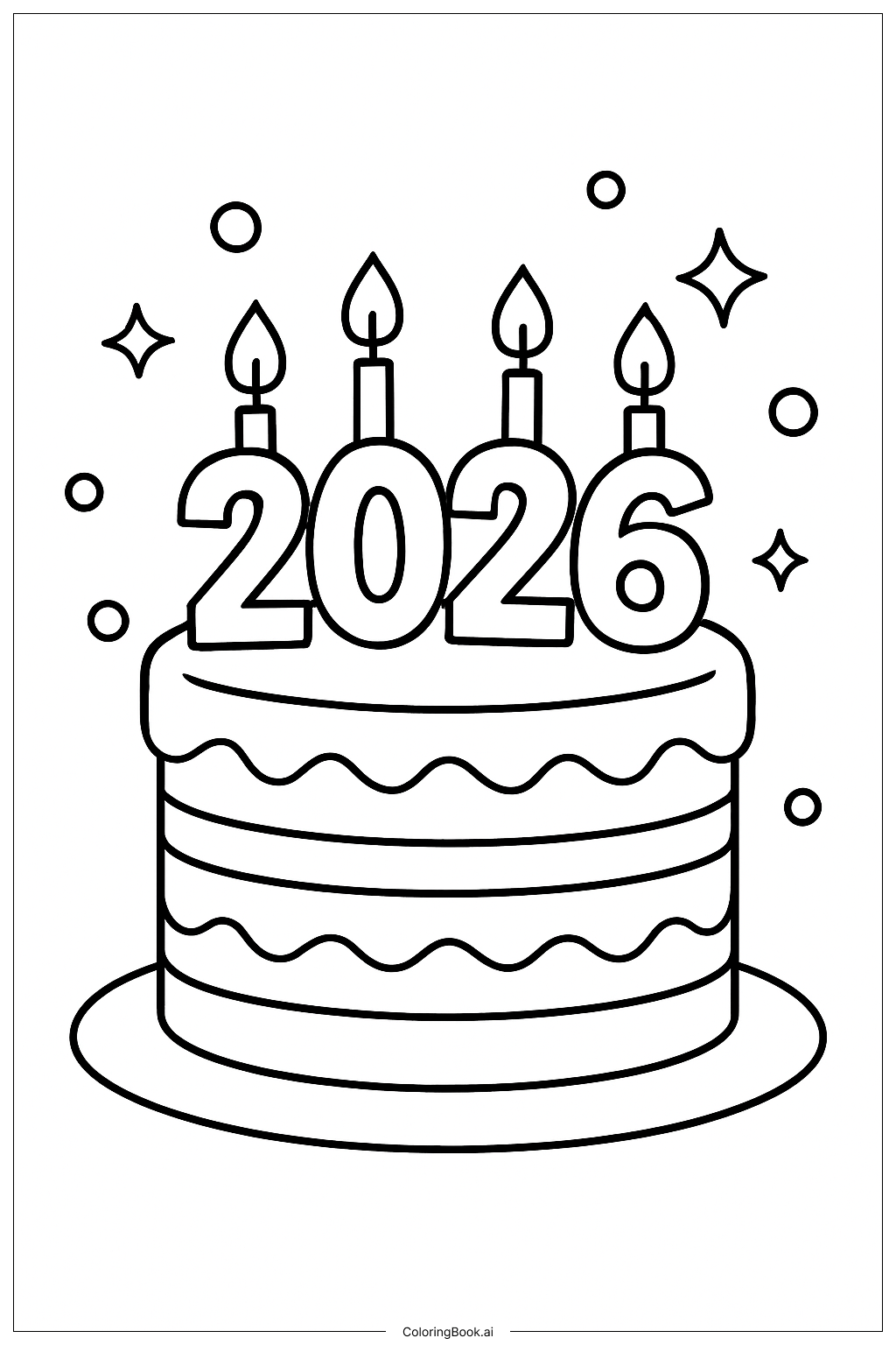 Happy New Year 2026 New Year Cake