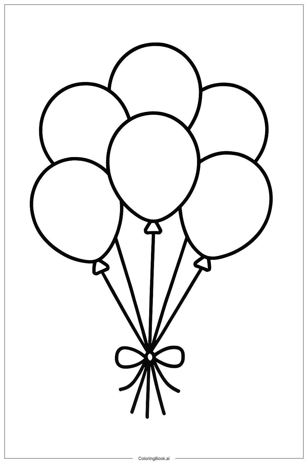  Page de coloriage Bouquet de ballons pour la fête du Nouvel An 2026 