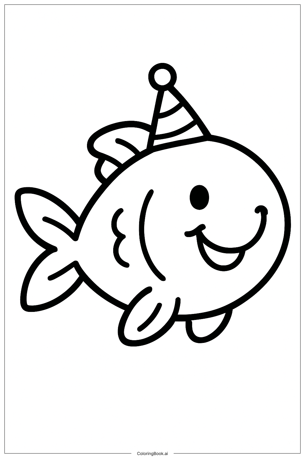  Page de coloriage Poisson de fête du Nouvel An 2026 