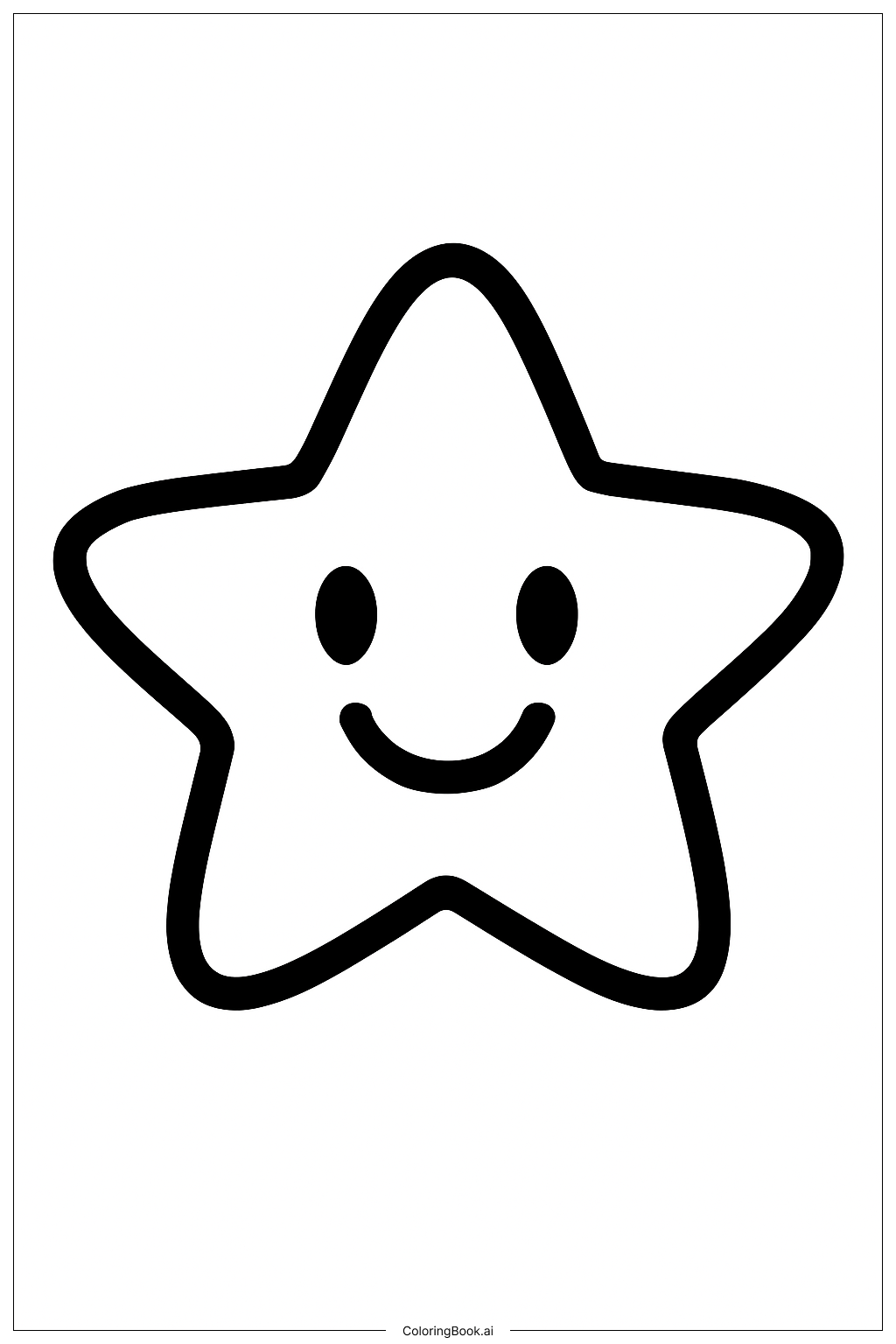 Happy New Year 2026 Star Toy Coloring Page