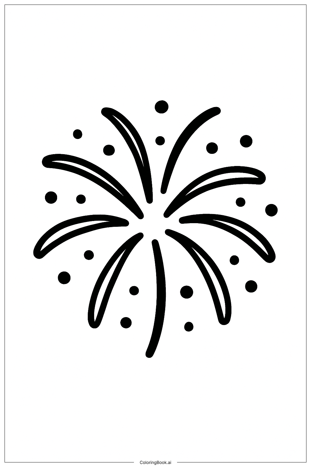  Happy New Year 2026 Tiny Firework Coloring Page 