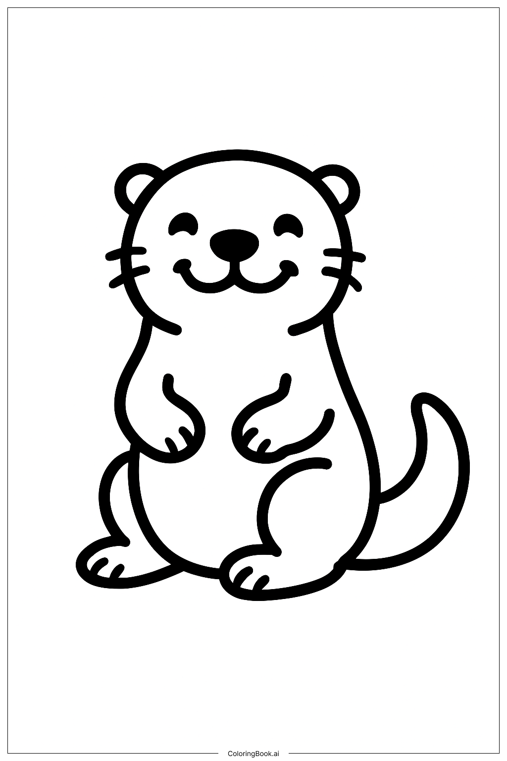  Happy Otter Coloring Page 