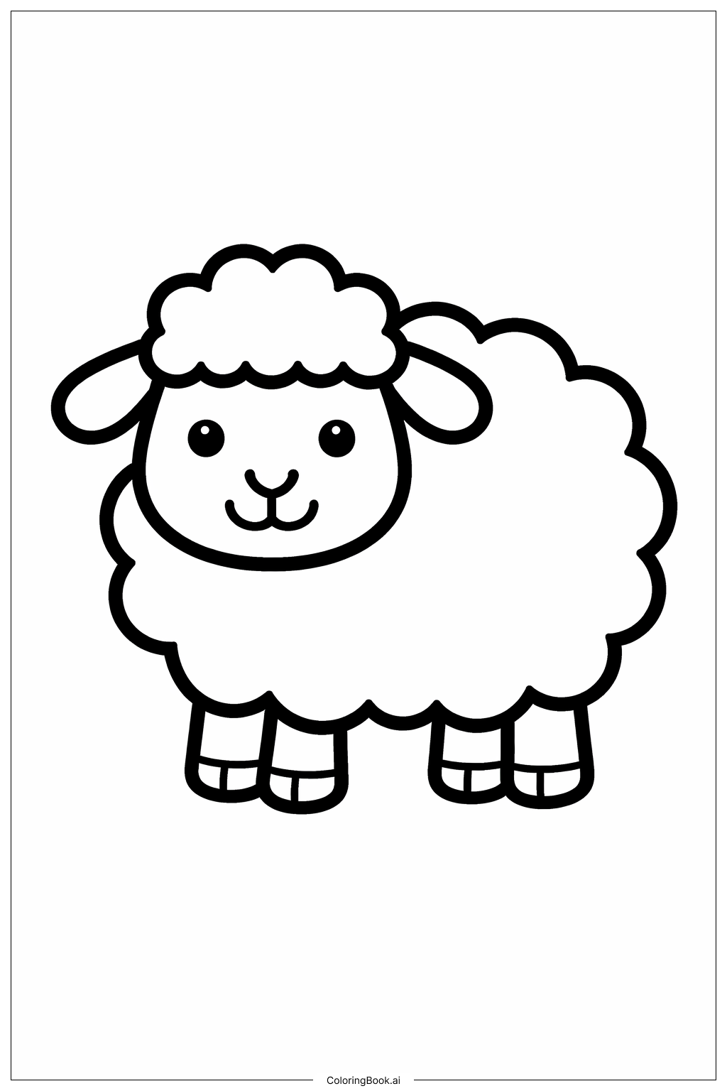  快樂的小羊著色頁 