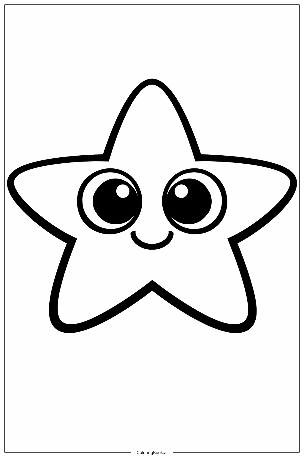 행복한 불가사리 얼굴 색칠공부 페이지