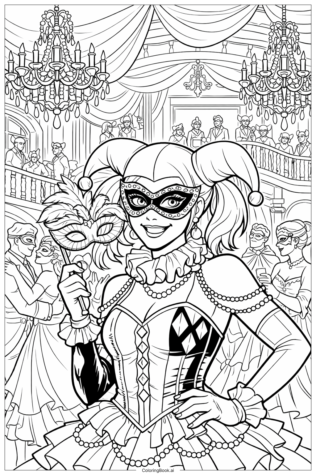  Trang tô màu Harley Quinn ở Dạ hội Hóa trang 